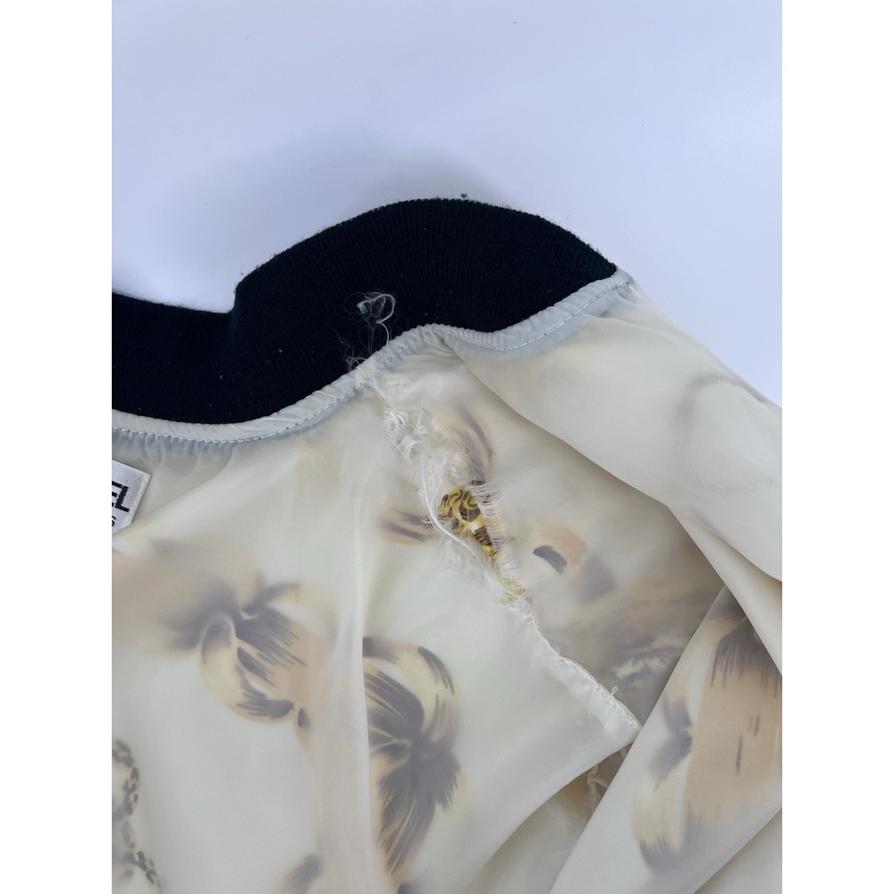 Vintage Chanel Silk Bomber Jacket Size M/L 80's Gold Chains Pattern - Picture 5 of 13